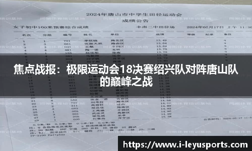 焦点战报：极限运动会18决赛绍兴队对阵唐山队的巅峰之战